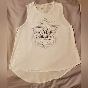 Miken Flow White Sleeveless T-Shirt.  Create Your Own Calm.Size XXL